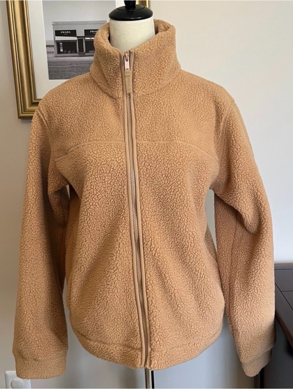 GAP Full Zip Teddy Sherpa Fleece Jacket - Camel - Small